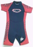 TWF Childs Shortie Wetsuit Size 8 Red