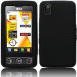 LG KP500 Cookie Black Silicon Skin Case by Qubits