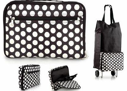 theallroundstore Foldable Shopping trolley , folds as a bag, polka dot