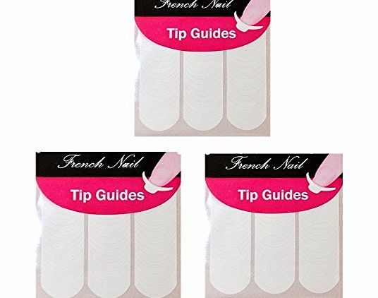 THEBEAUTYBOXBOUTIQUE 3 X PACK OF 48 NAIL ART FRENCH MANICURE TIP GUIDES STICKERS J