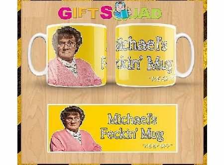 TheGiftSquad MRS BROWNS BOYS FECKIN MUG/CUP - Browns Boys - PERSONALISED CUSTOM - Any Name - 100 Diswasher safe - Great Birthday Christmas Or Novelty Gift