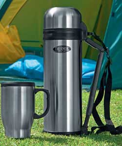 1.8L Stainless Steel Flask with Mug