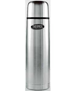 thermos 1 Litre Stainless Steel Flask with 2 Travel Mugs