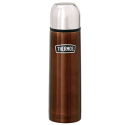 thermos Heritage Steel Flask 0.5 Litre Brown