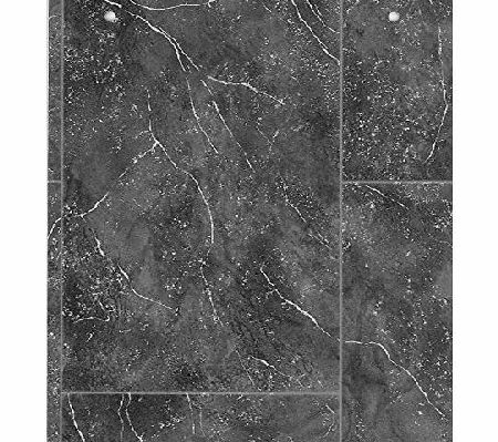 TheRugShopUK 1209 - Silver Black High Quality Anti Slip Vinyl Flooring Home Office Kitchen, Bathroom Lino 2M 3M 4M Roll (3.8 MM Thick)