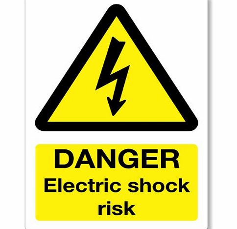 TheStickerShop Danger Electric Shock Risk Health amp; Safety Sticker - Electrical Warning 13.5cm x 9.5cm