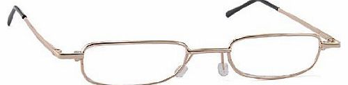 THG Handy Book Menu Reader Spectacles Reading Glasses Portable Pocket Clip Eyeglasses Case Gold tone  2.50