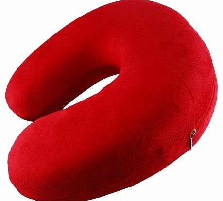 Red Soft Velour Memory Foam Comfort Neck Support Car Home Watching TV Sofa Bed Reading Pillow Relax Rest