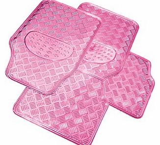 Think Pink Checker Plate Car Mat Set