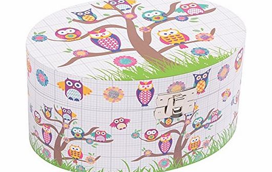 Think Pink Childrens Musical Jewellery Box - Owls Design NEW Boxed Gift