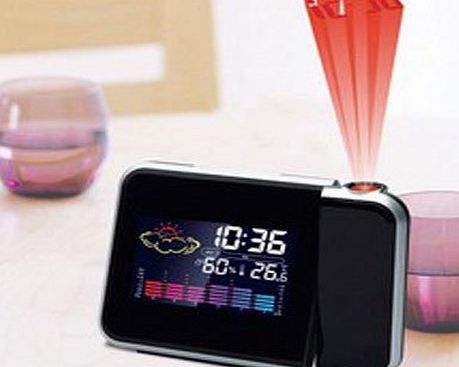 Thinkgizmos.com Projection Clock - Projection Alarm Clock With Weather Station - UK Mains Adapter Included - By Thin
