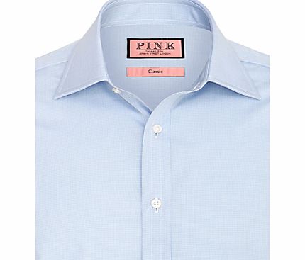 Thomas Pink Houndstooth XL Sleeve Shirt, Blue