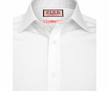 Thomas Pink Solid Classic Fit Button Cuff Shirt,