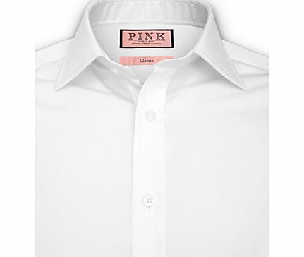 Thomas Pink Solid Classic Fit Double Cuff Shirt,