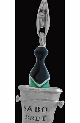 Thomas Sabo Thomas Boycott 0719-007-6 Silver Charm Pendant A Champagne Chiller Green/Black Enamelled