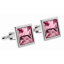 thompson Square Cufflinks - Pink crystal