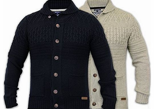 Threadbare Mens Cardigans Threadbare IMT064 Oatmeal X Large