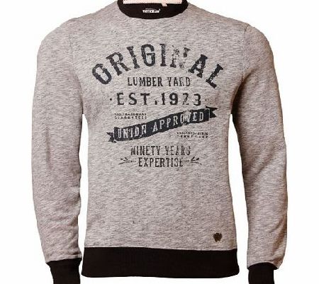 Threadbare Mens Jumper Threadbare FMS 028 Sweatshirt Top Crew Neck Cotton Casual, Grey, X-Large