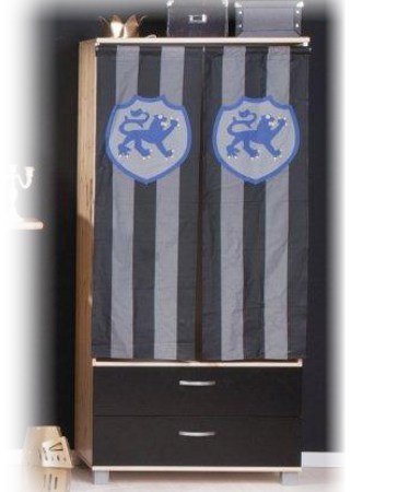 Thuka Trendy Natural Pine Wardrobe with Fabric Doors