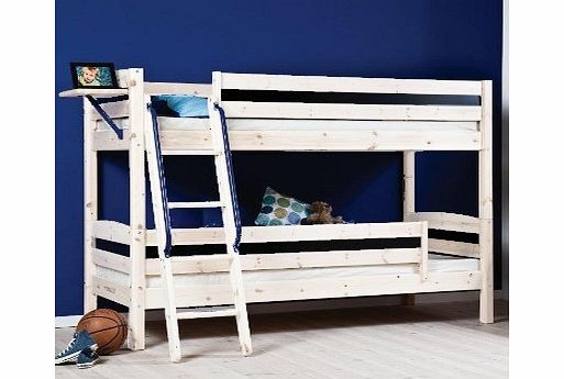 Trendy 27 White Bunk Bed with Safety Rail