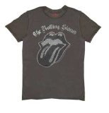 Amplified Vintage - Rolling Stones Silver Diamante Tongue Mens Tshirt
