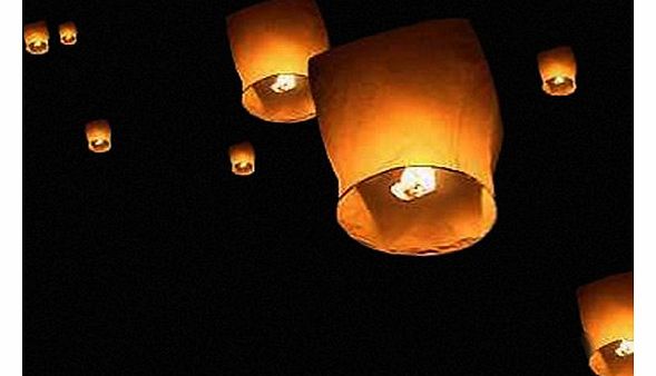 Flying Sky Lanterns, Traditional Chinese Flying Glowing Lanterns, 10 Pack