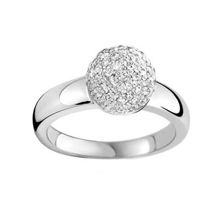 Cubic Zirconia Ball Ring - Ring Size