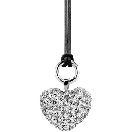 Silver and Cubic Zirconia set Heart