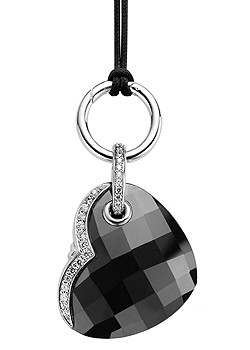Ti Sento Silver Black Cubic Zirconia Heart
