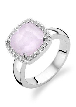 Silver, Cubic Zirconia and Lilac Stone
