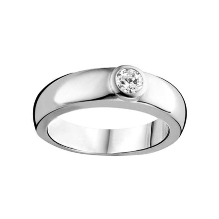 Silver Cubic Zirconia Band Ring - Ring