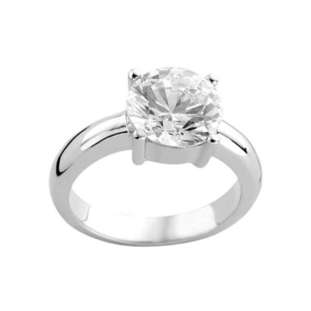 Silver Cubic Zirconia Ring - Ring Size