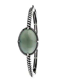 Ti Sento Silver Green Stone Bangle 2743OG