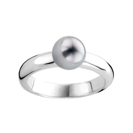 Ti Sento Silver Grey Pearl - Ring Size M 1444PG/52