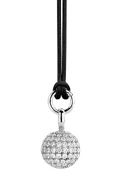 Ti Sento Silver Pave Cubic Zirconia Ball Pendant
