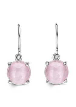 Ti Sento Silver Pink Stone Faceted Drop Earrings