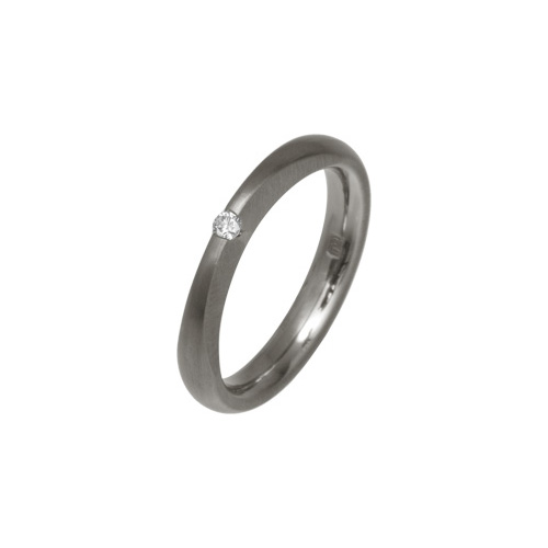 4mm Diamond Set Ring in Titanium by Ti2