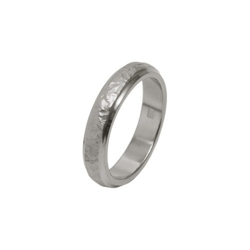 Ti2 Titanium 4mm Hammered Finish Ring in Titanium by Ti2