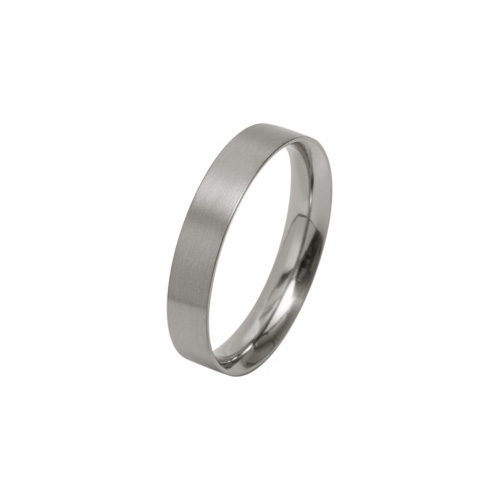 Ti2 Titanium 4mm Low Profile Flat Court Shape Ring in Titanium by Ti2
