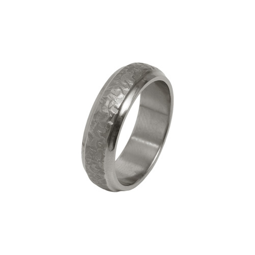 6mm Hammered Finish Ring in Titanium by Ti2