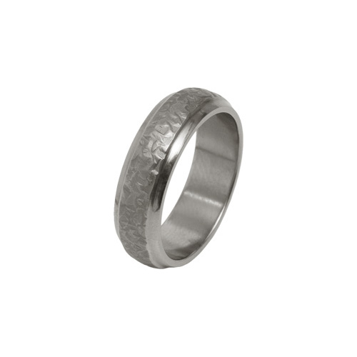 Ti2 Titanium 6mm Hammered Finish Ring in Titanium by Ti2