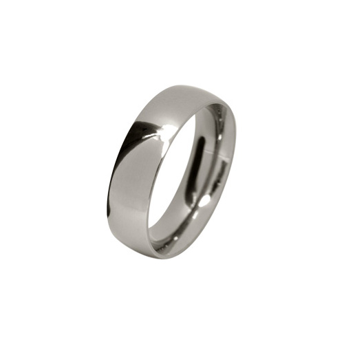 Ti2 Titanium 6mm Low Profile Court Shape Ring in Titanium by Ti2