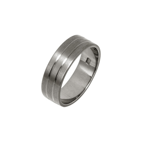 Ti2 Titanium 6mm Low Profile Flat Grooved Ring in Titanium by Ti2