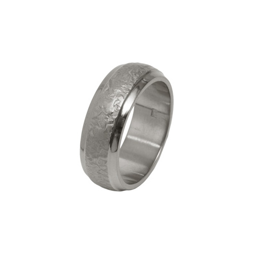 Ti2 Titanium 8mm Hammered Finish Ring in Titanium by Ti2