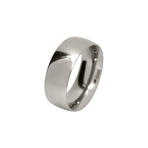 Ti2 Titanium 8mm Low Profile Court Shape Ring in Titanium by Ti2