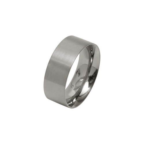 Ti2 Titanium 8mm Low Profile Flat Court Ring in Titanium by Ti2