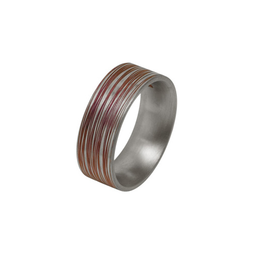Ti2 Titanium 8mm Pink Groove Ring in Titanium by Ti2