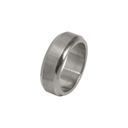 Ti2 Titanium 8mm Satin Bevelled Ring in Titanium by Ti2