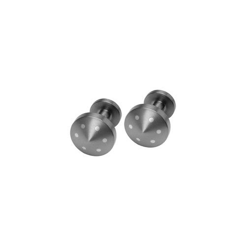 Ti2 Titanium Cone Shape Cufflinks in Titanium with Silver Inlay by Ti2