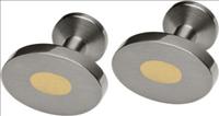 Ti2 Titanium Oval Titanium Cufflinks with Yellow Oval by Ti2